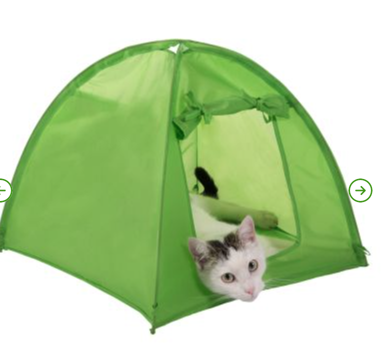 tente en nylon vert pour chat